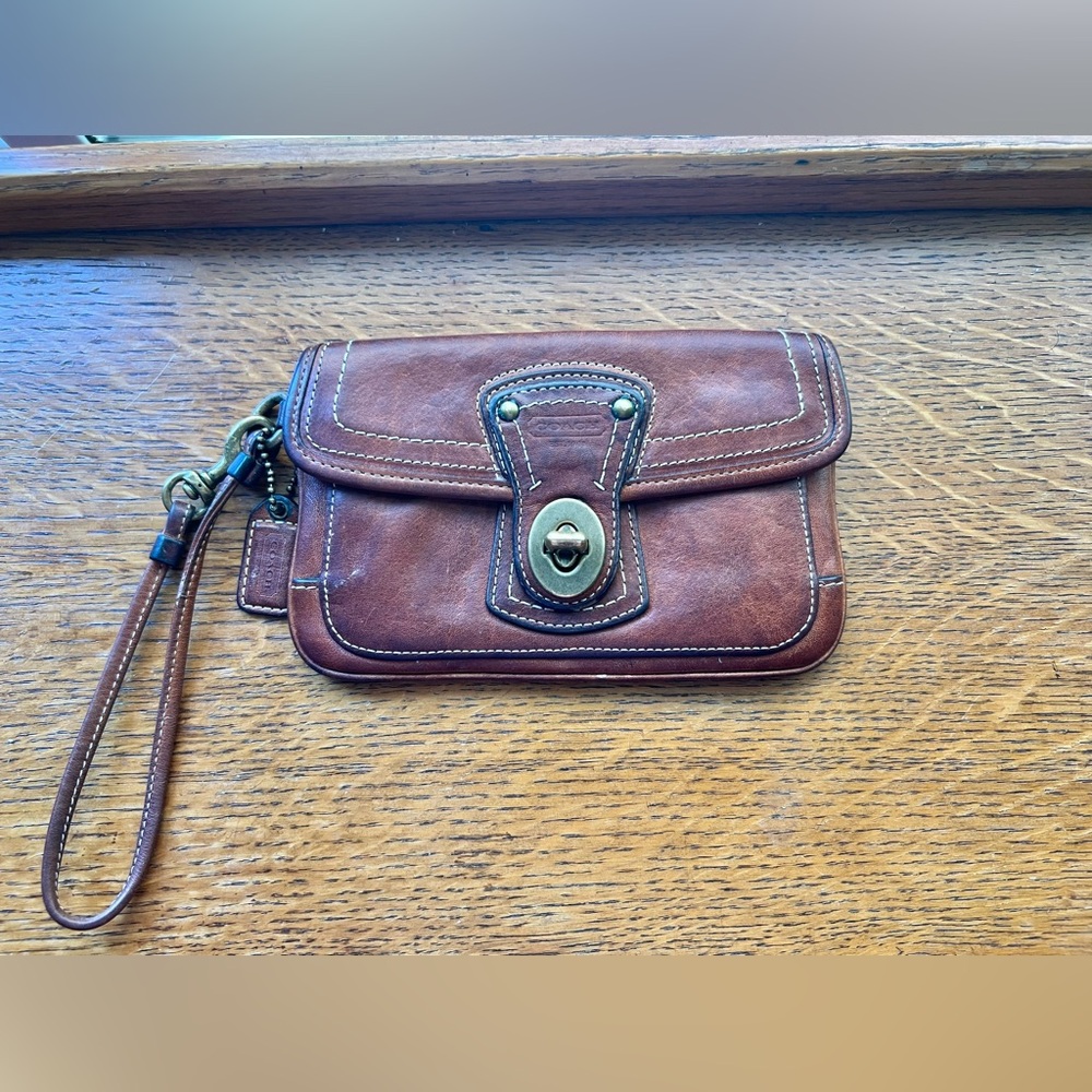 Coach 65th Anniversary Vachetta Leather Wristlet-Rare